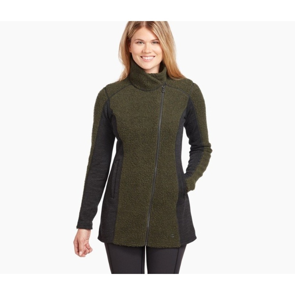 Kuhl Kozet Long Wool Blend Jacket in Green sz S